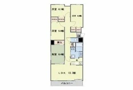 ハイライフ室蘭【701号室】の間取り