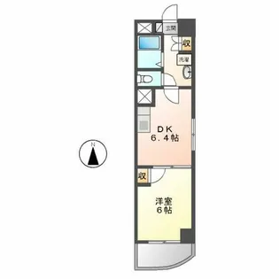 ヒルズ辨天【301号室】の間取り