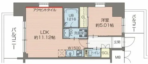 プレジオ難波【2階】の間取り