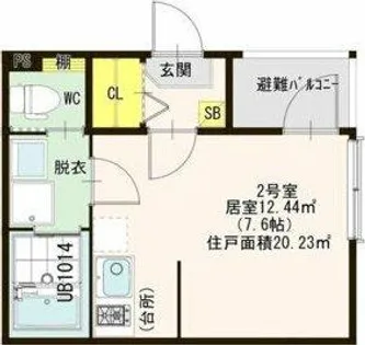 ハーモニーテラス城木町【1階】の間取り