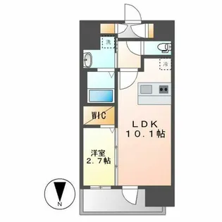 エステムコート名古屋TWIN WEST【1106号室】の間取り