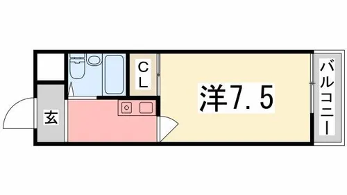 ロイヤルヒルズ北平野【303号室】の間取り