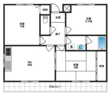 グレイス竹の内【3階】の間取り