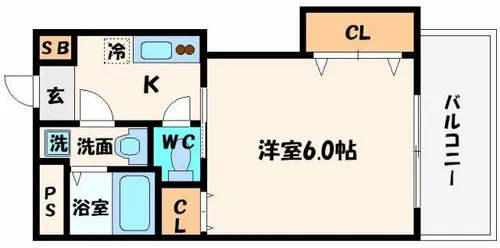 マロット天神橋【5階】の間取り