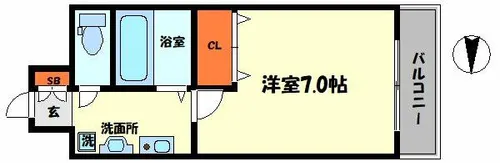 1Kの間取り画像