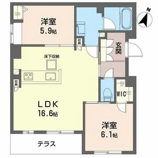 フォレナ山田東【1階】の間取り