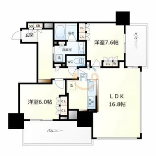 グランドメゾン新梅田タワー THE CLUB RESIDENCE【10階】の間取り