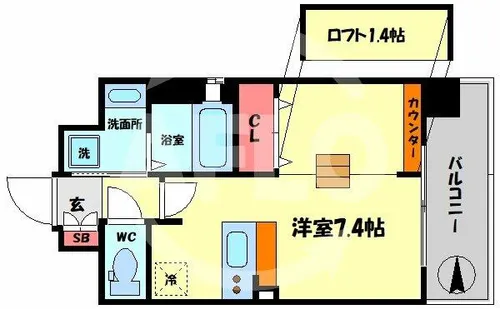 レオンコンフォート新梅田【7階】の間取り