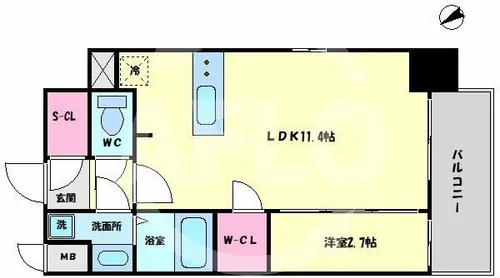 1LDKの間取り画像