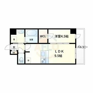 1LDKの間取り画像