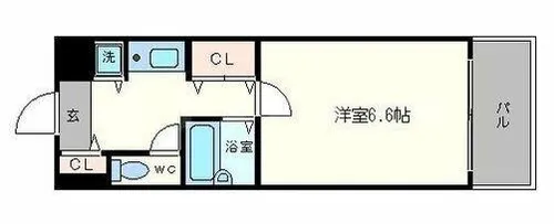 エスティライフ難波西【2階】の間取り
