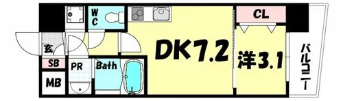 セレニテ神戸ミラクノール【2階】の間取り