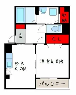 1DKの間取り画像