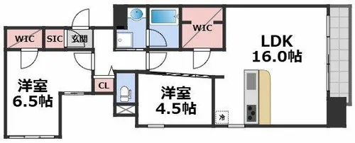 スプランディッド本町グラン【5階】の間取り