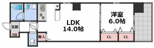 Broad阿倍野阪南町Residence【2階】の間取り