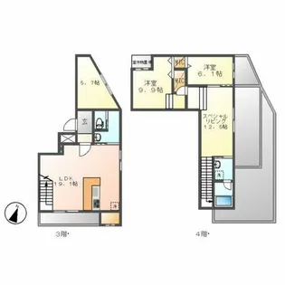 Residence de 池下【301号室】の間取り