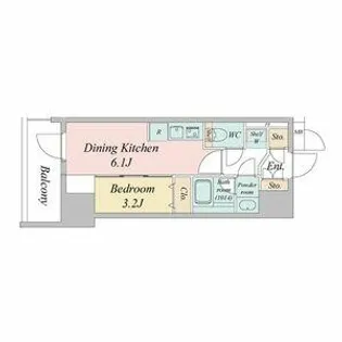 ルネフラッツ今池駅前SOUTH【202号室】の間取り
