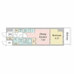ルネフラッツ今池駅前SOUTH【206号室】の間取り