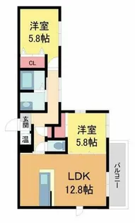 オーキッドガーデン【205号室】の間取り