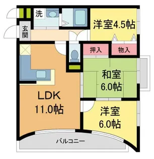 エスト夙川【2階】の間取り