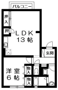 レストハイツ旭E棟【1階】の間取り