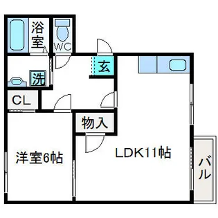 ドミールコウB棟【1階】の間取り