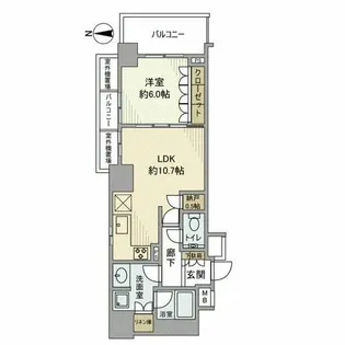 プラウドタワー名古屋丸の内【1108号室】の間取り