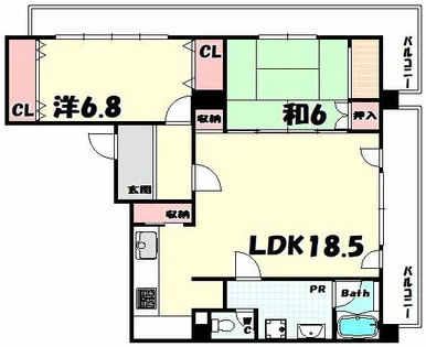 ハーバーズコート【8階】の間取り