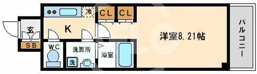 サムティ中之島WEST【6階】の間取り