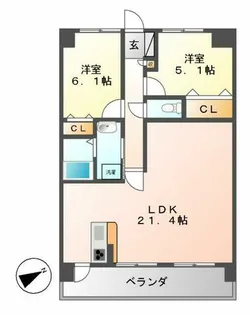 ファヴォール白壁【803号室】の間取り