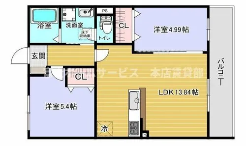 EXハイツ南住吉Ⅰ【103号室】の間取り