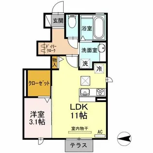 ハピネスⅤ【101号室】の間取り