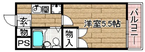 レリーサ真上【202B号室】の間取り