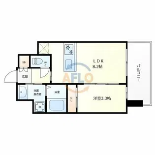 S-RESIDENCE難波西alter【10階】の間取り