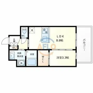 S-RESIDENCE難波西alter【6階】の間取り