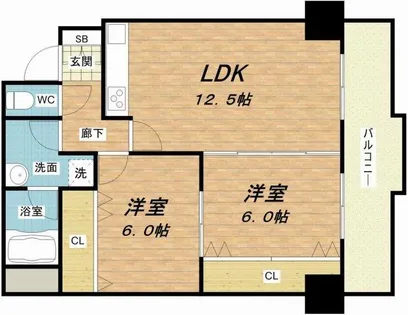 ウィステリア谷町【3階】の間取り