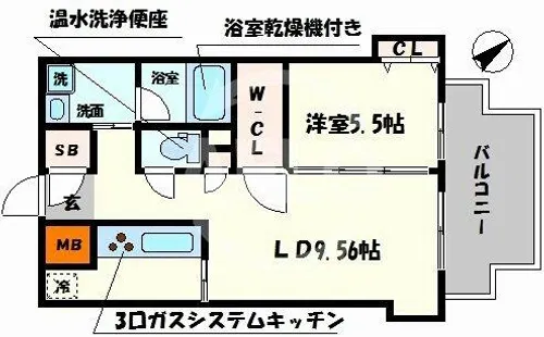 SHUNKI江戸堀【4階】の間取り