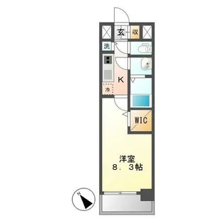 プレサンスジェネ鶴舞【402号室】の間取り