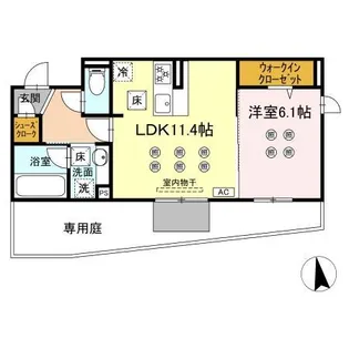 LAZO行橋【102号室】の間取り