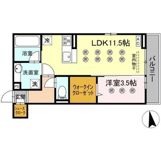 LAZO行橋【2階】の間取り