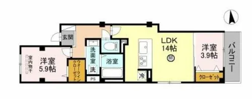 ソレイユ上汐【2階】の間取り