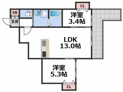 Reglia今里North【2階】の間取り