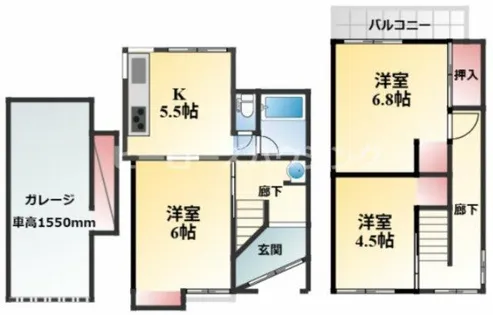 大阪府豊中市柴原町5丁目【一戸建】の間取り