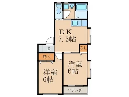 ロマネコンティⅡ【101号室】の間取り