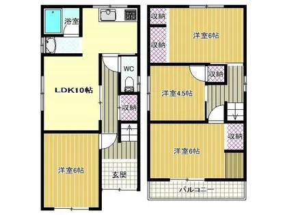 大阪府柏原市本郷4丁目【一戸建】の間取り