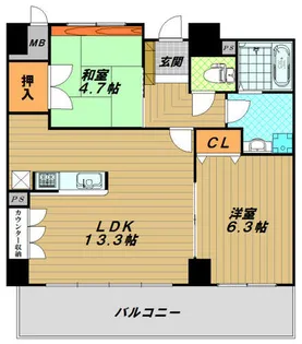アスタ新長田タワーズコート2番館【7階】の間取り