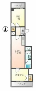 ベルシェ橘【4B号室】の間取り