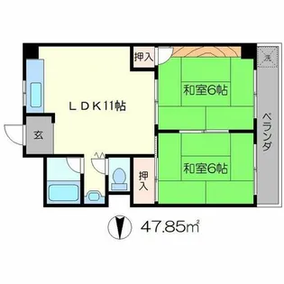 マンション高原【3階】の間取り