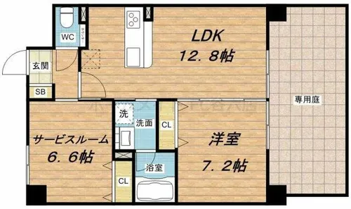 クラヴィエ西梅田【1階】の間取り