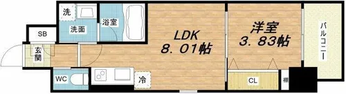 滝川公園プライマリーワン【8階】の間取り